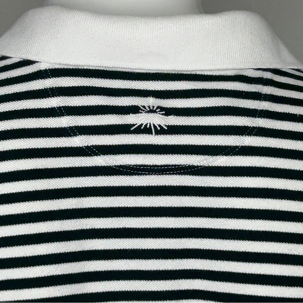 Aerie Offline Top Women's Cropped Polo S Green White Academia Striped Bubble Hem - Picture 12 of 16